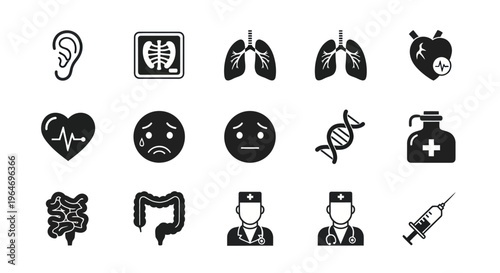 Medical Icons Set: Health, Science, and Healthcare Symbols