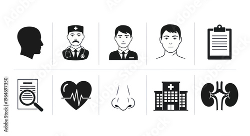 Medical Icons Set: Health, Doctor, Hospital, Anatomy & Research