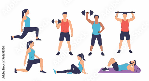 Diverse Group Exercising - Fitness Training for Strength and Flexibility.