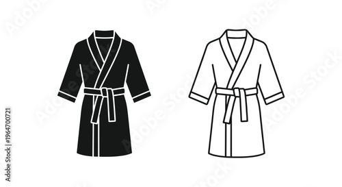 Black and white robe illustrations Vector