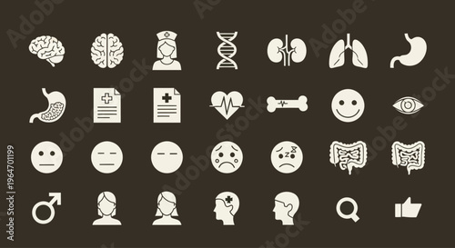 Medical Icons and Symbols Set: Health, Science, and Healthcare Concepts