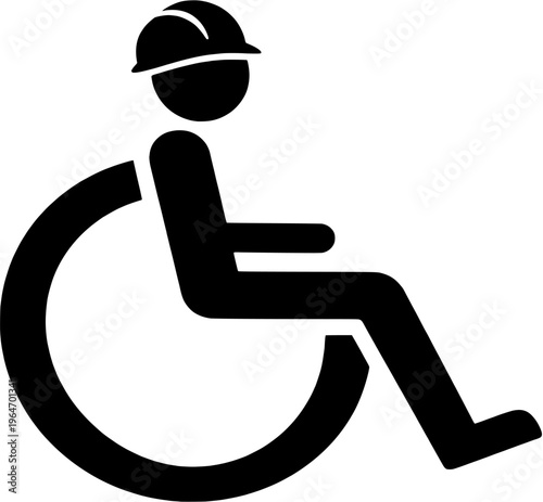 wheelchair icon hard hat construction accessibility symbol