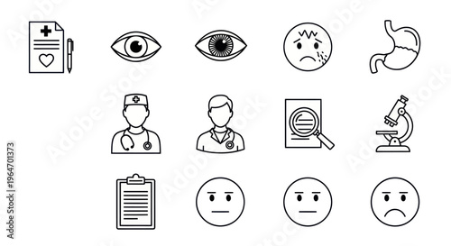 Medical Icons: Health, Ophthalmology, Gastroenterology, Doctors, Research