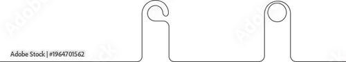 Continuous line drawing of door hanger sign template in simple style vector