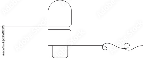 Continuous line drawing of different style of paper clips and office stationery