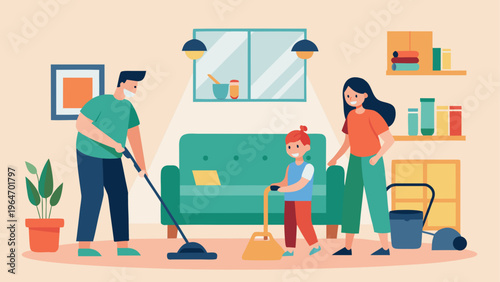 Couple selecting furniture for their new home interior together Vector