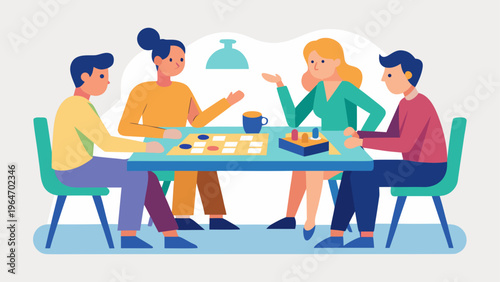 A diverse group of people engaging in a collaborative meeting around a table Vector
