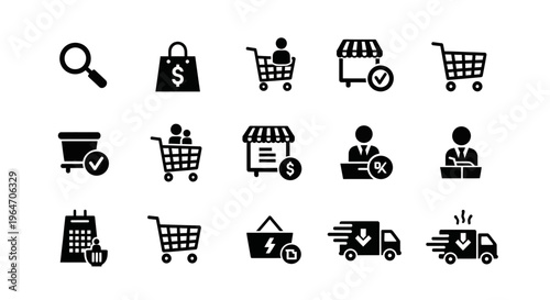 Ecommerce icons for business and online shopping solutions