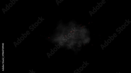 Military gun fire muzzle flash Gunshot shooting vfx on black background