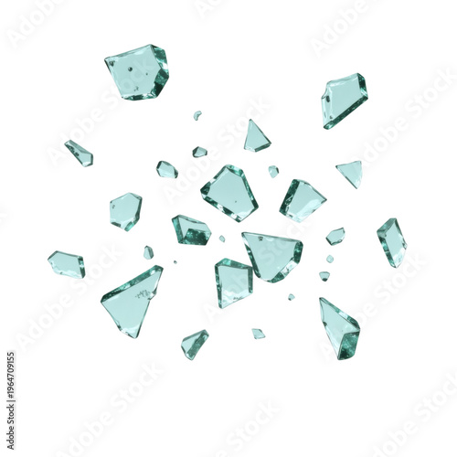Elegant Broken Glass Fragments Floating Design