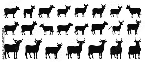 Collection of deer silhouettes in various poses