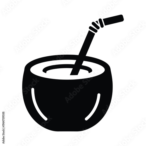 A black and white drawing of a mate drink