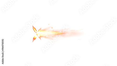Fotografija Military gun fire muzzle flash Gunshot shooting vfx on black background