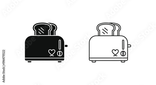 Heart toaster icons Vector