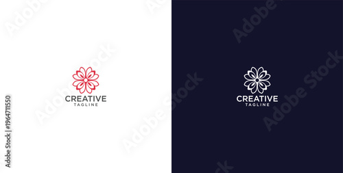 flower logo with minimalist style