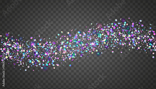 Unicorn Glitter. Blue Disco Confetti And Purple Carnaval Tinsel. Abstract Birthday Background. Light Banner With Festive Particles And Purim Sparkle. Pink Unicorn Glitter