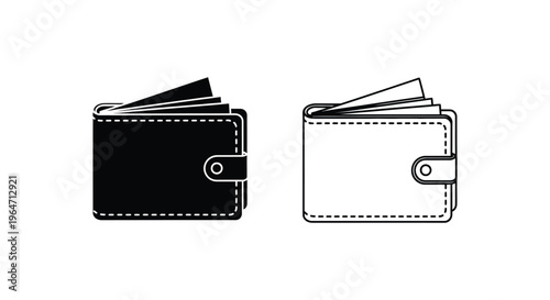 Black and white wallet icons Vector