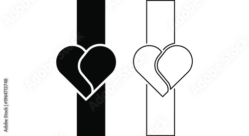 Hearts interconnected love symbol Vector