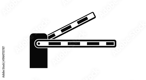 A stark black and white depiction of an open barrier gate commonly found at entrances in silhouette high quality professional detailed modern elegant