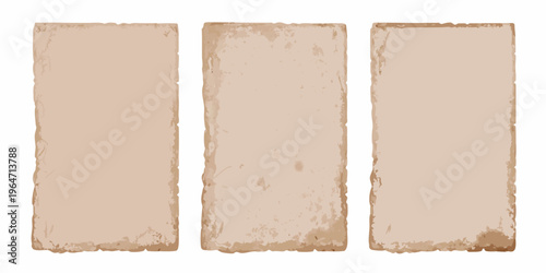 Four rectangular beige paper or cardboard textures arranged in a row