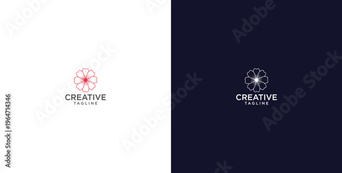flower logo with minimalist style