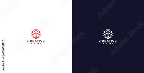flower logo with minimalist style