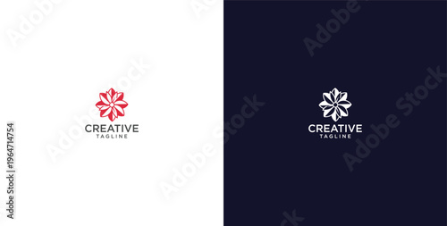 flower logo with minimalist style