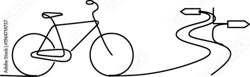 Simple line drawing of a bicycle and electrical plug connection