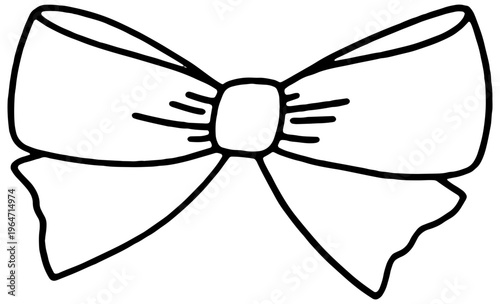 elegant black and white bow tie illustration minimalist design vector