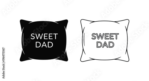 Sweet dad pillow design Vector