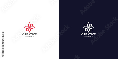 flower logo with minimalist style