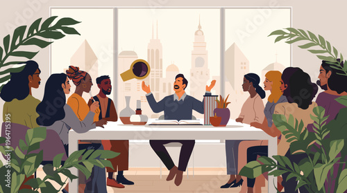 A vibrant and serene digital illustration of lush green leaves, perfect for adding a natural touch to designs and marketing materials.