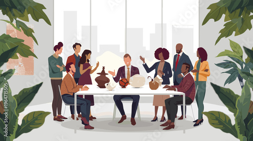 A vibrant and natural illustration of green leaves, evoking a sense of growth and harmony with nature.