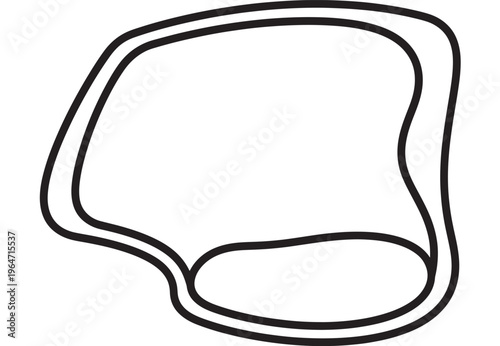 Steak raw meat with black outline and white background for culinary or food-related design featuring beef, illustration, line art with graphic