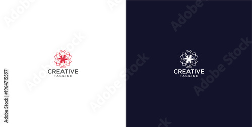 flower logo with minimalist style