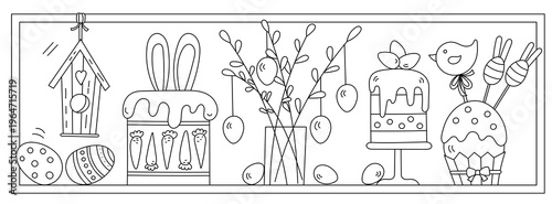 Easter Sweets And Eggs, And Coloring For Children