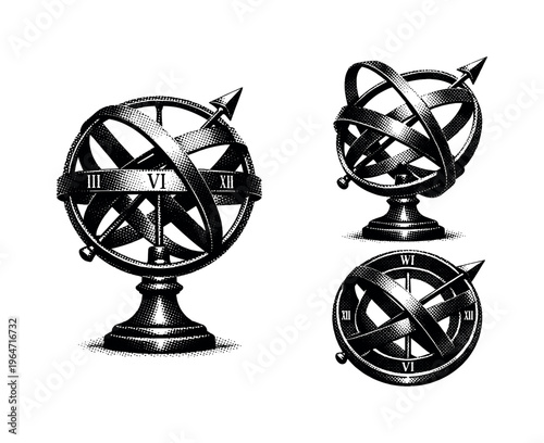 luxurious watch. Icon set. Set Logo of luxurious watch: mechanical gear movement. harmonious logo variations of the same emblematic concept, each