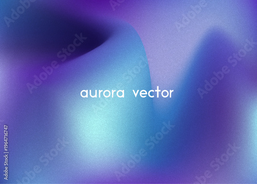 Aurora Light Gradient. Borealis Gradient Blur. Northern Aurora Light. Tech Poster With Modern Neon Design. Green, Blue And Purple Abstract Sky. Trendy Arctic Element With Iridescent Glow.