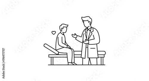 Doctor consulting with a patient seated on an examination table