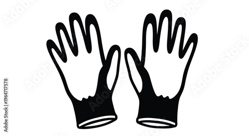 Black gloves displayed prominently creating a stark visual silhouette