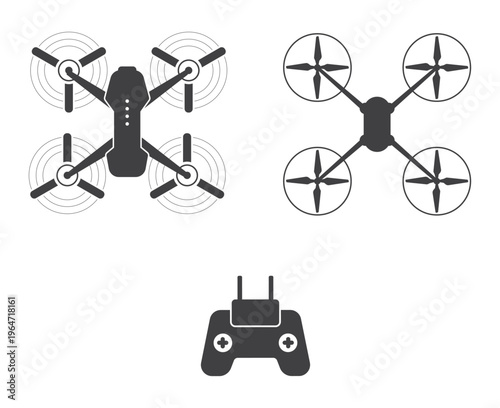 drone quadrocopter with remote icon