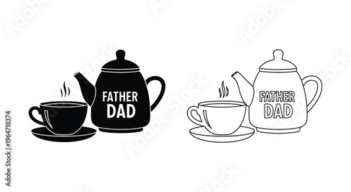 Father's day tea time dad fathers Vector
