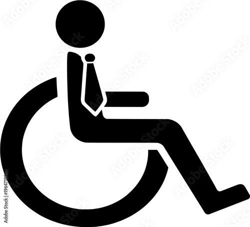 wheelchair icon business tie accessibility symbol