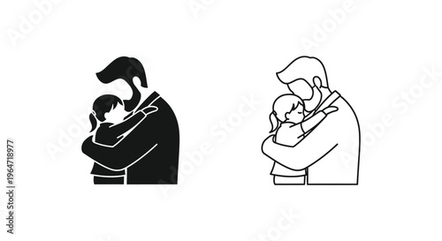 Father and child embrace love Vector