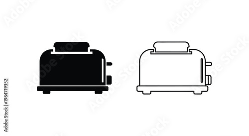 Black and white toaster icons Vector