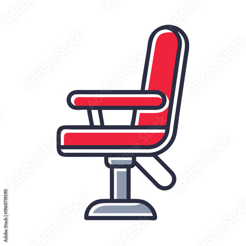 Ergonomic Red Office Armchair Icon for Professional Workspace Design and International Workers' Day