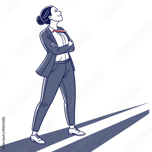 Confident businesswoman standing with arms crossed