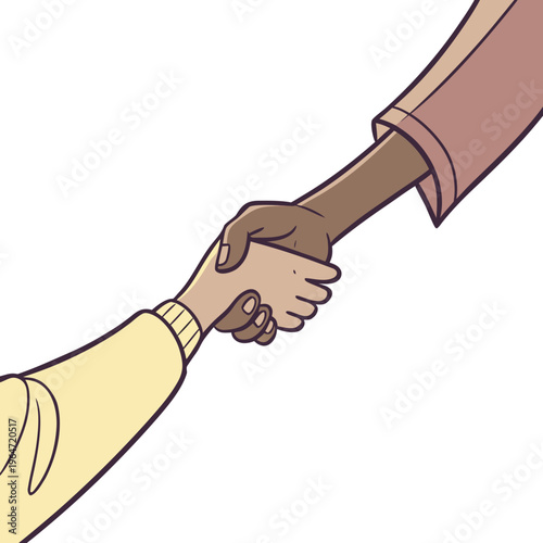 Two people shaking hands in a gesture of agreement handshake partnership