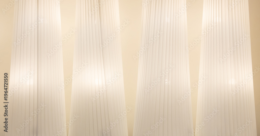 Obraz premium Linen luminous lamp shade texture, beige fabric cloth pattern