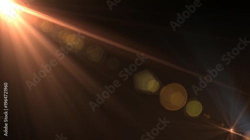 Sunlight optical lens flare video animation.